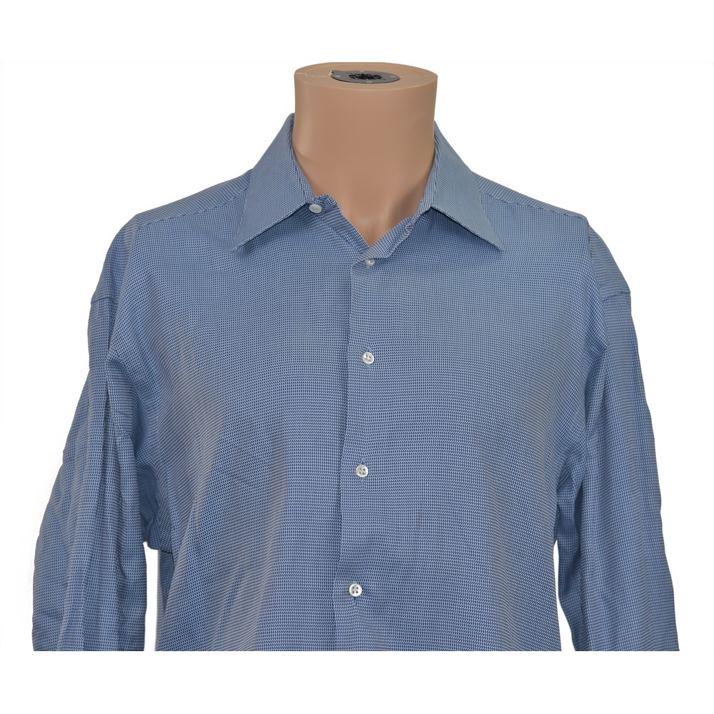 *Ermenegildo Zegna Sz 15.5 Neck Bcc 32 Blue Shirt